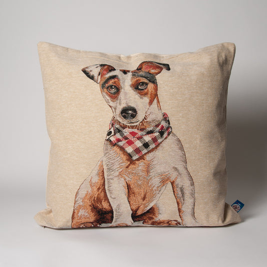 Cuscino arredo fantasia jack russel in gobelin