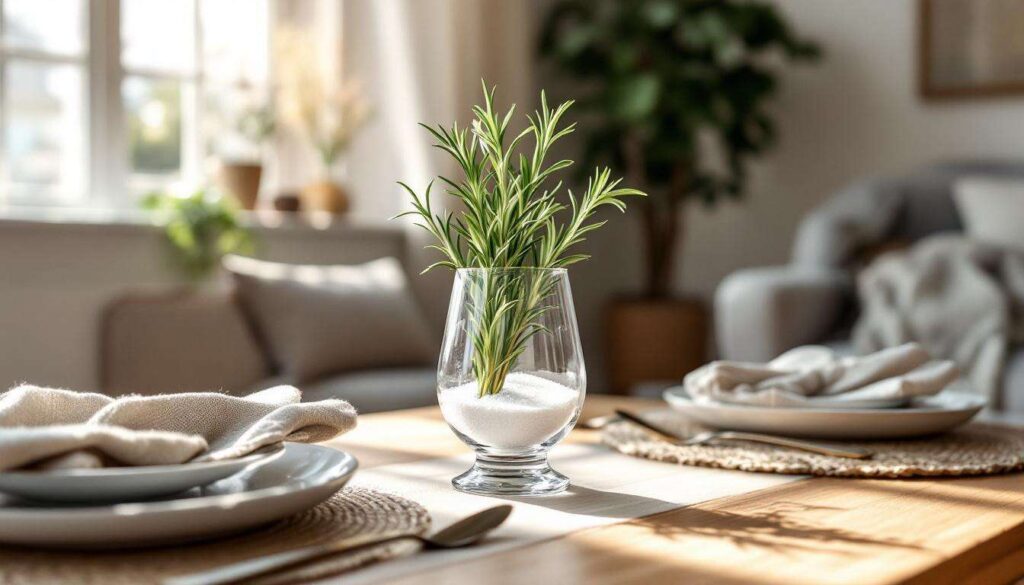 Né deodorante per ambienti né candela: un bicchiere con rosmarino e sale profuma tutta la casa