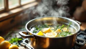 Far bollire bucce di limone, alloro e rosmarino: perché lo raccomandano e a cosa serve