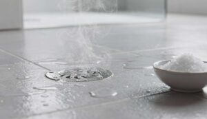 Scarico della doccia lento: la soluzione con acqua bollente e sale che funziona davvero