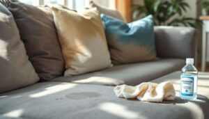 Macchie di vino sul divano in tessuto: il rimedio con acqua ossigenata che agisce in 10 minuti
